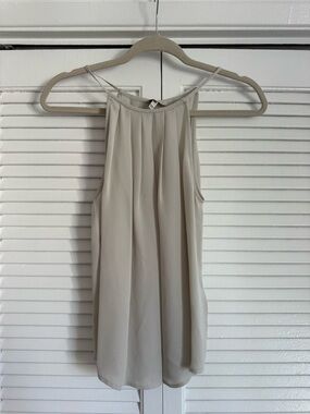 Joie Neutral Cream Pleated Halter-Style Tank